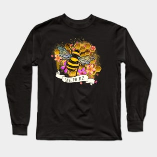 Save the bees love planet earth Long Sleeve T-Shirt